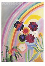 Blumen mit Regenbogen