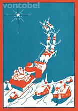 Der Weihnachtsmann verteilt die Geschenke