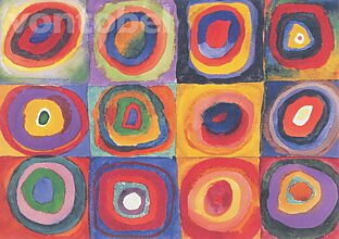 Farbstudie: Quadrate mit konzentrischen Ringen
